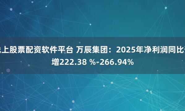 线上股票配资软件平台 万辰集团：2025年净利润同比预增222.38 %-266.94%